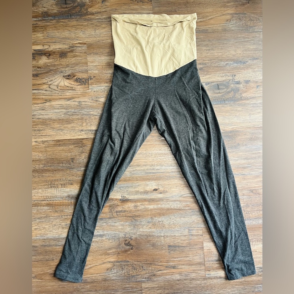 Motherhood Maternity Large Secret Fit Over the Belly Leggings Charcoal Grey